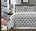 Royal Hotel Bedding Navy and White Meridian Full/Queen 3 Piece Duvet-Cover-Set, 100% Cotton 300 Thread Count Duvet Cover