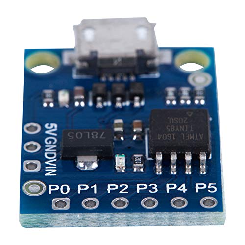 Vaorwne Attiny85 Micro-USB Development Board Module for ATtiny MC, 5V Micro USB Development Board Module Microcontroller Blue