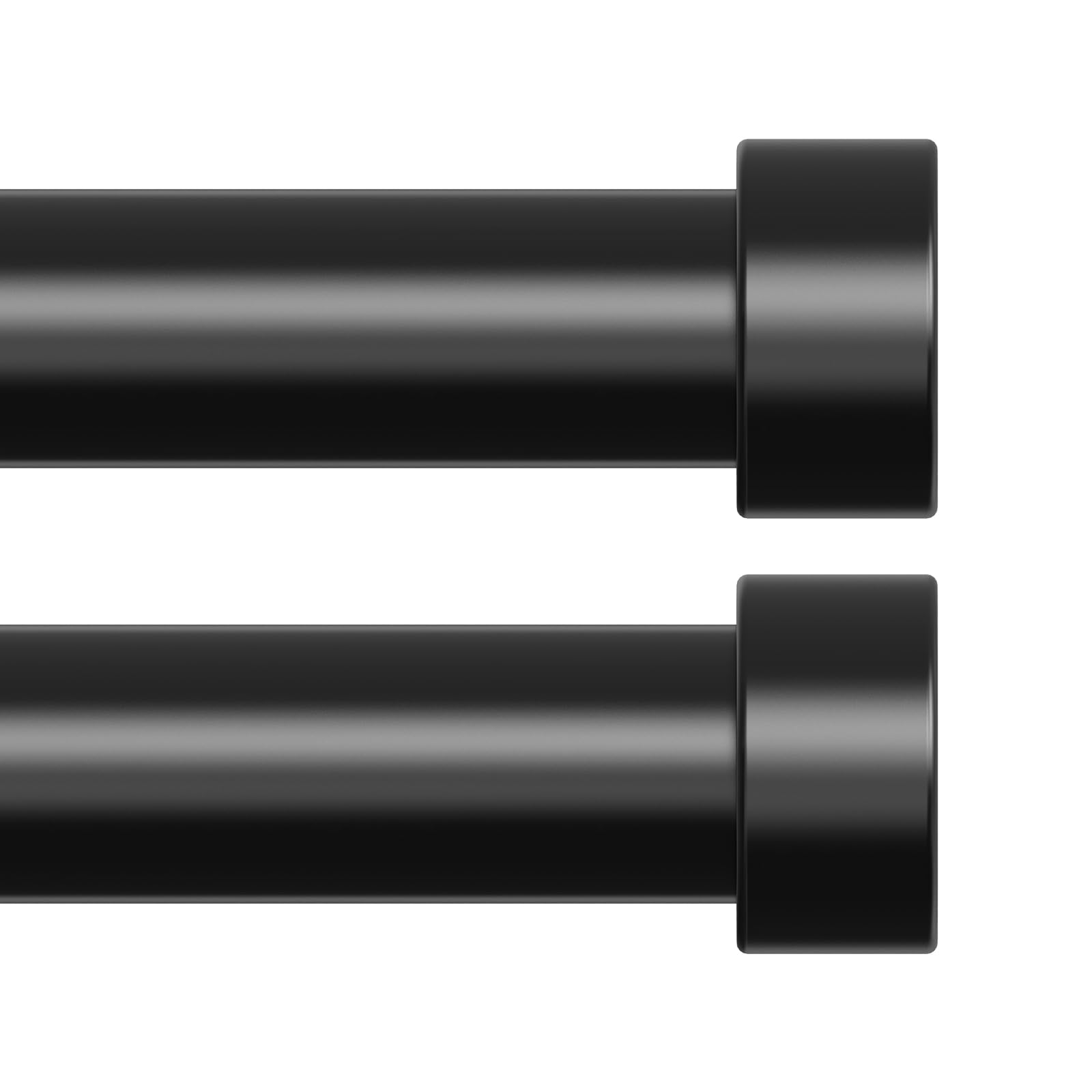 Photo 1 of OLV 2 Pack Black Curtain Rods for Windows 30 to 41 Inch, Adjustable Heavy Duty Decorative 1 Inch Diameter Curtain Rod with Modern End Cap Design, Easy Install Drapery Pole for Living Room, Bedroom