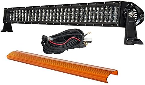 Off Road Light Bar, Offroad Town LED Light Bar 30 inch 480w Quad Row LED Driving Light Flood Spot Combo Fog Light with Wiring Harness Amber Cover for Jeep Truck ATV SUV UTV