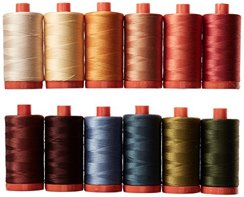 Aurifil Chestnut Collection 50wt 12 Large Spools