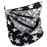 Outdoor Face Mask - Perfect for Motorcycle Riding, Skiing, ATV/UTV Riding, Fishing - Work as Sun Mask, Dust Mask, Neck Gaiter, Balaclava, Bandana - Breathable Seamless Microfiber (American Flag)