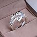 Cafurty Women's Silver Love Heart Alloy Wedding Ring