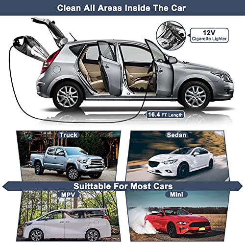 Car Vacuum, 6000Pa Strong Suction Auto Portable Lightweight Vacuum Cleaner for Car, Wet and Dry Use, Quick Cleaning - DC 12V 120W