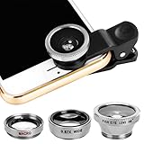 ThinIce Cell Phone Camera Lens, 3 in 1 Camera Lens Kit, Wide Angle Lens, Universal Clip, 180°Fisheye Lens