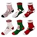 Nument Kids Cotton Christmas Socks Thick Unisex Cotton Socks Cute Xmas Festival Socks Xmas Gift Baby Toddler Socks 6 Pairs 1-3 years