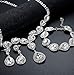 FUNRUN JEWELRY Wedding Bridal Crystal Jewelry Set for Women Teardrop Statement Necklace Bracelets Earrings Set