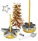 NewlineNY 16 Pcs Star Shaped Cookie Molds Cutters to Create Christmas Tree-Like Cookie Display with Recipe