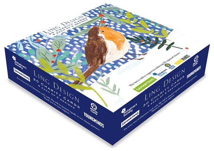 Box of 30 Artistic Charity Christmas Cards by Ling Xmas Charity Card Boxes LXCBR0002