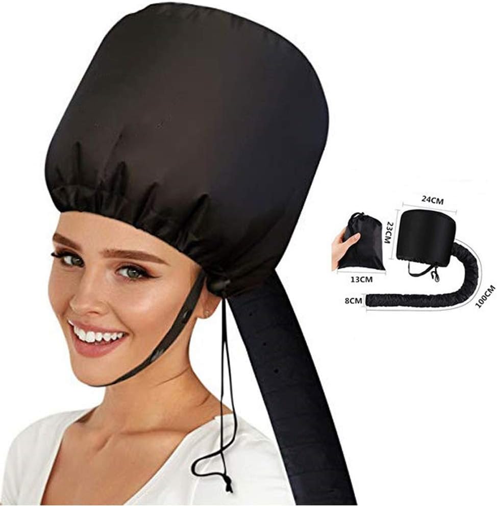 Bonnet Hood Hairdryer, PUAO Bonnet Hair Dryer Attachment Adjustable Hooded for Drying, Hair Styling and Deep Conditioning fits All Head Hair Size