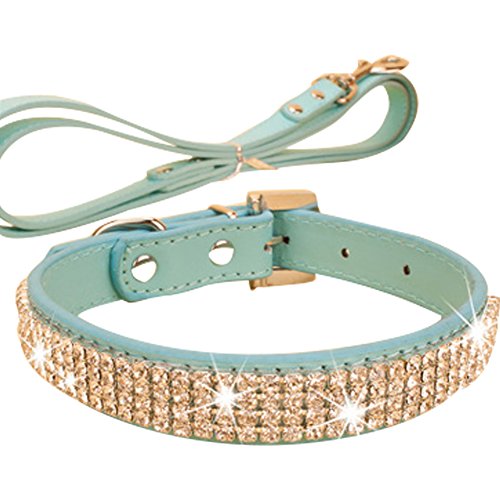Bling rhinestone pu leather and crystal diamond puppy c…