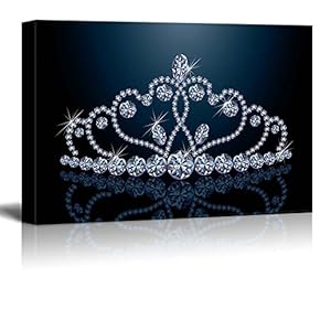 Gorgeous Sparkling Tiara Crow Behind a Lighted Dark...