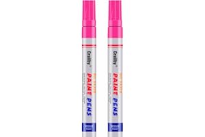 CRAIIBY Pink Paint Markers, 2 Pack Oil-Based Waterproof Quick Dry Permanent Paint Pen Set for Rocks Painting, Wood, Fabric, Plastic, Canvas, Glass, Mugs, Metal, Tire, Stone, DIY Craft
