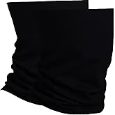 281Z Organic Cotton Breathable Summer Neck Gaiter for Men and Women - Face Scarf for Outdoor Activities (Black, Pack of 2)