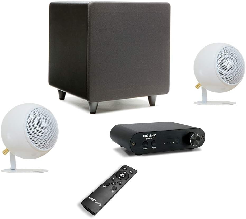 Orb Audio: Booster1 Micro Soundbar and Stereo Speaker System with EZ Voice - Remote Included - TV Sound Bar Alternative - Provides Crisp, Detailed Sound - Lifts Dialogue Above Background Noise