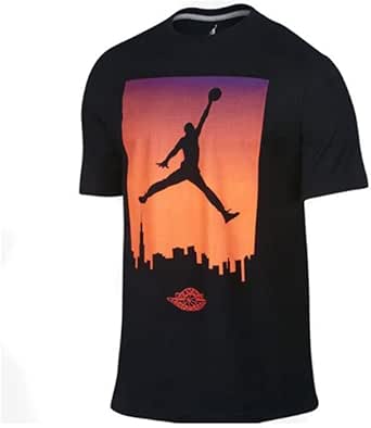 Jordan 1 Skyline T-Shirt Black/Total Crimson 616533-013 S at Amazon Menâs Clothing store: Sports 