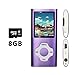 VOLGER DIGITAL 8GB Versatile Mini MP3 MP4 Music Player Internal Micro SD Card Lossless Sound Hi-Fi Entry Video Movie Player FM Radio Voice Recording Photo Viewer E-book Reader Media Player (Purple)