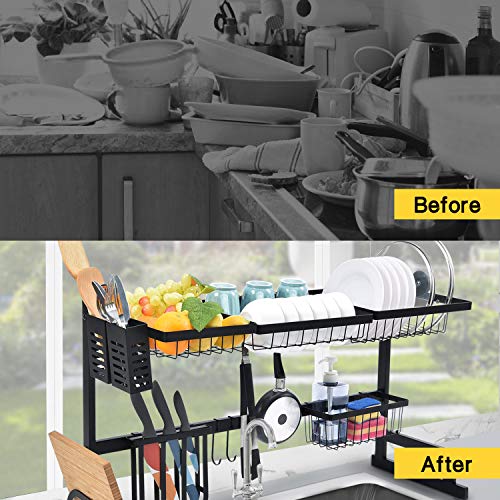 TOOLF 2Tier Over Sink Dish Rack, Large Capacity Dish Drying Rack, Sink