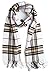 Plum Feathers Super Soft Luxurious Cashmere Winter Scarf (Ivory Plaid)
