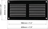 EUROPLAST 200x100mm Black Metal Air Vent Grille with Insect Mesh view 2