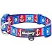 Blueberry Pet Essentials 5 Patterns Classy Bon Voyage Nautical Ocean Harbor Designer Adjustable Dog Collar, Medium, Neck 14.5