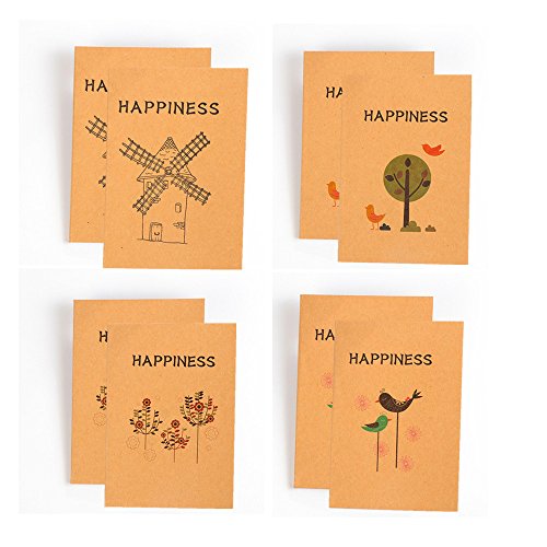 Ipienlee Kraft Paper Mini Notepad Blank Pages Small Notebook Diary Journal Pack of 8