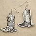 RechicGu Vintage Gold Western West Cowgirl Texas Boots Spur Dangle Drop Earrings Rodeo Boho Fancy Dress Costume