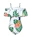 KAEHONY COCO Women's Shoulder Belt Personalized Print Sexy Beach Or Party One-Piece Swimsuits, Pineapple White, M