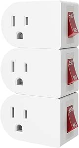 oviitech 3 Pack Grounded Outlet Wall Tap Adapter with On/Off Power ...