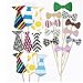 76pcs Birthday Party Photo Booth Props Kits DIY Mask Mustache On Stick Decoration Decor Kids Children Women Fun Party Game