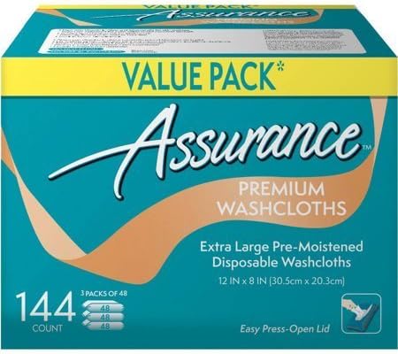..Assurance Premium Washcloths Value Pack 144 Count Carton, 1-Pack