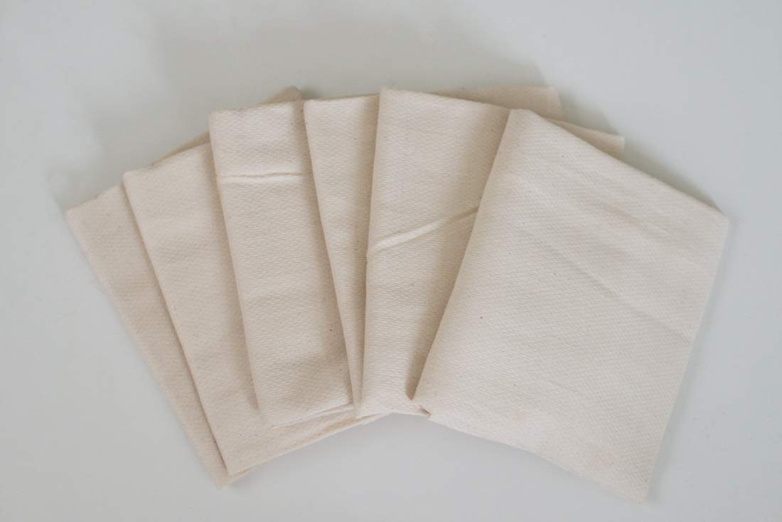 Buttons Unbleached Organic Cotton Birdseye Flat Diapers - 6 Pack