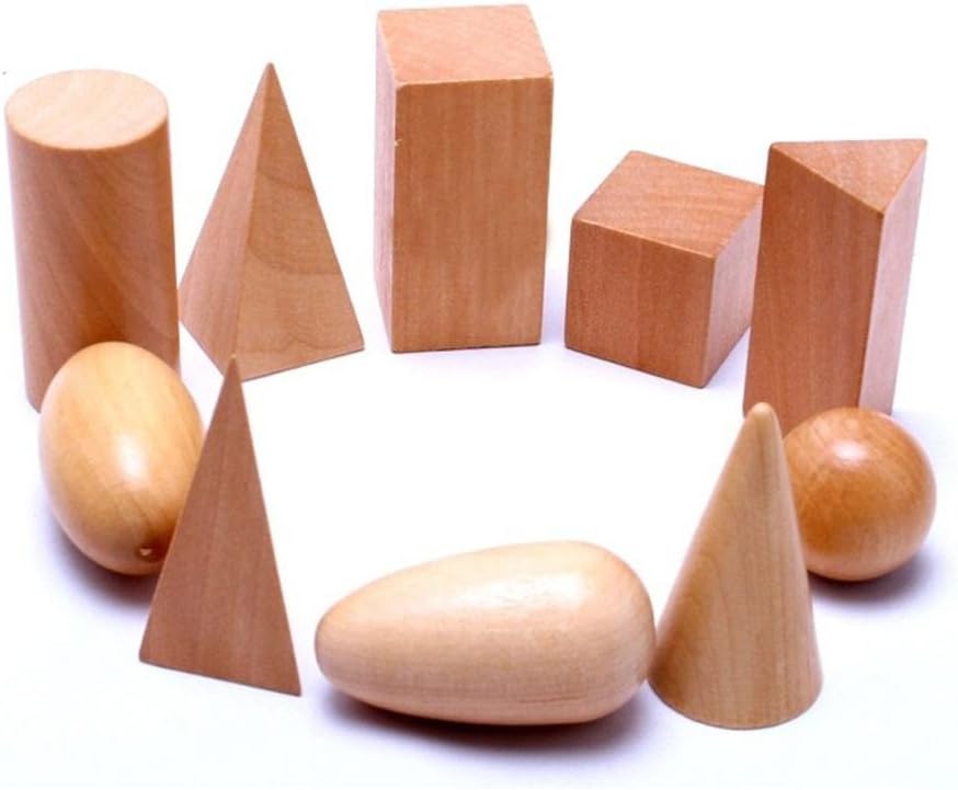 Joykith Wooden Montessori Mystery Bag Geometry Blocks Set Educational Cognitive Toys 10pcs/Set