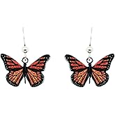 d'ears Monarch Butterfly Earrings by d'ears Non-Tarnish Sterling Silver French Hook Ear Wire