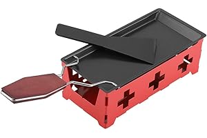 Cheese Raclette, Foldable Non-Stick Cheese Melter Pan with Spatula, Tea Light Butter Raclette Pan for Family Dinners, Camping