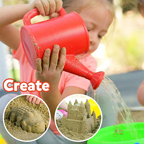The STORYBOOK KIDS Explorers Club Beach Toys - 23-Piece Sandbox Toys Set for Toddlers - Sandcastle Building Kit of Shovels, Molds, Bucket & Pail in Strong Carry Bag - Sand Playset for Kids 3-10