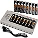 Xtech 8 Slot Automatic Battery Charger + Xtech AA Ultra High-Capacity 3100mah Ni-MH Rechargeable Batteries (8 Pack) + Xtech AAA Ultra High-Capacity 1100mah Ni-MH Rechargeable Batteries (8 Pack)