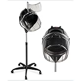 TASALON Professional Hooded Bonnet Hair Dryer Stand with Adjustable Timer, Rolling Wheels - Portable Floor Standing Dryer for Home Salon & Beauty Spa Equipment