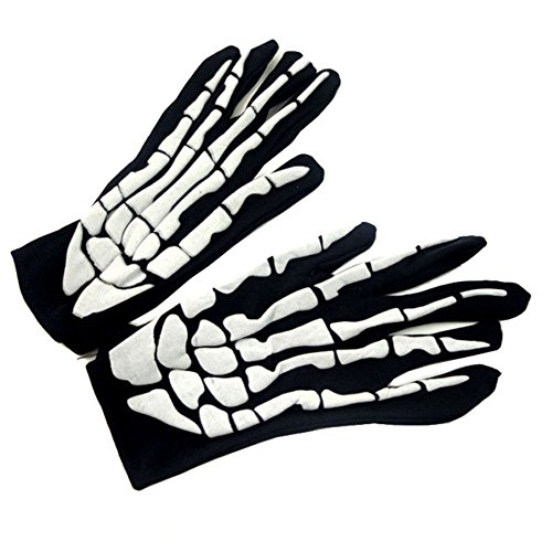 Creatier Skeleton Ghost Gloves Foaming Cloth Gloves Halloween Cosplay Props
