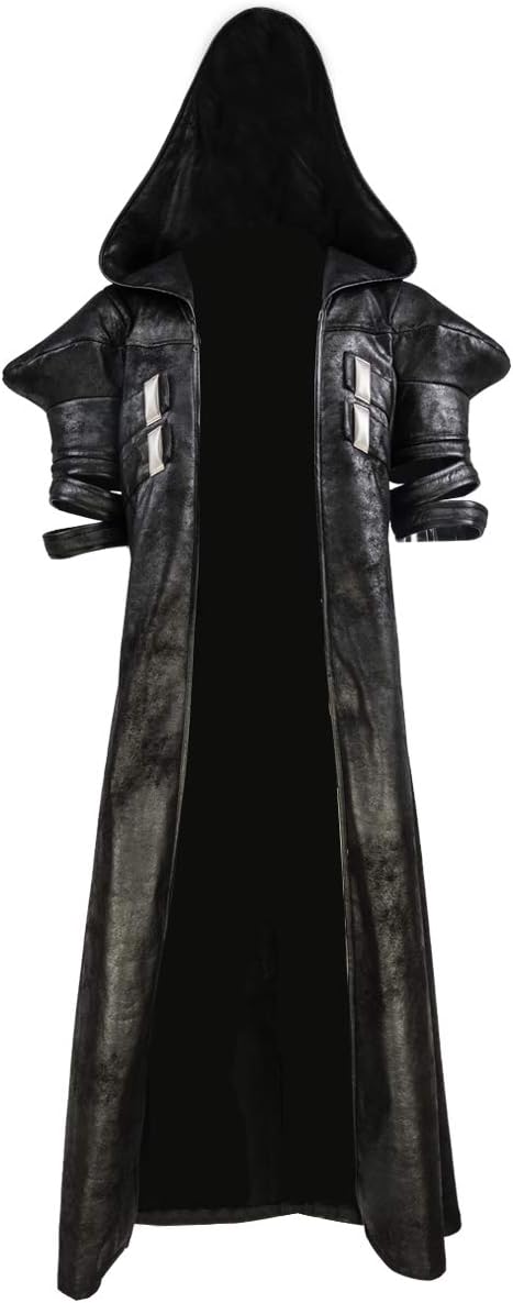 OW Men’s Reaper Jacket Robe - Halloween Cosplay Costume Coat Gabriel Reyes Game Anime Apparel with Rubber Spine