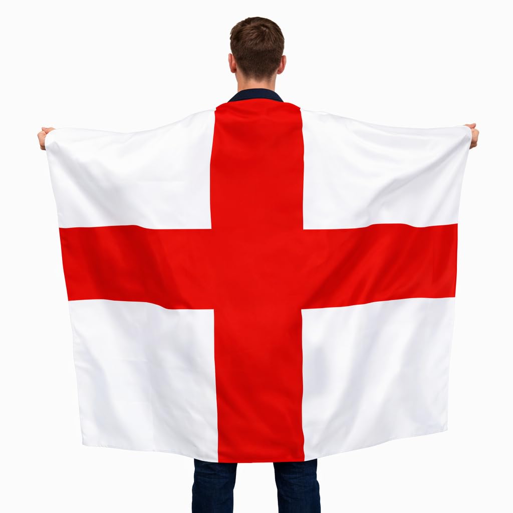Strength & Honour | St. Georges England Flag Body Cape for Adults - One Size 5x3 ft foot