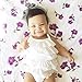Margaux & May Muslin Cotton Crib Sheets, Purple Floral for Girls, Fitted, Breathable, Toddler Bedding, 52 x 28 Standard Size Crib Sheets Girl, Crib Sheet for Cozy Sleep