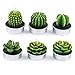 DeDeSoon Cactus Tealight Candles, Handmade Delicate Succulent Cactus Candles for Birthday Party Wedding Spa Home Decoration, 6 Pcs in Pack.