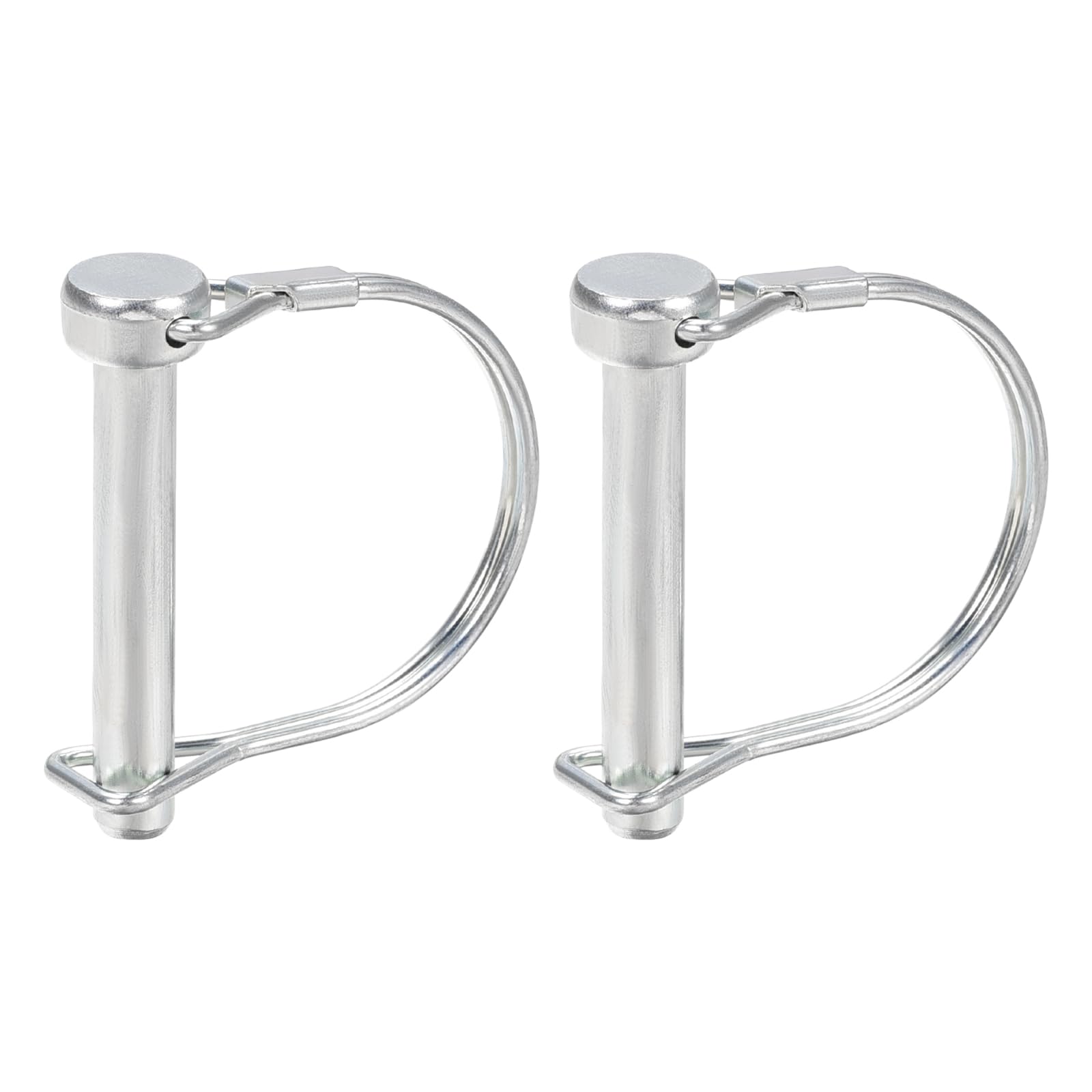 DTGN 8mm x 45mm (DxL) Shaft Locking Pin - 2Pack - Good for Farm Trailers Lawn - Carbon Steel Round Trailer Coupler Pin - Silver Tone