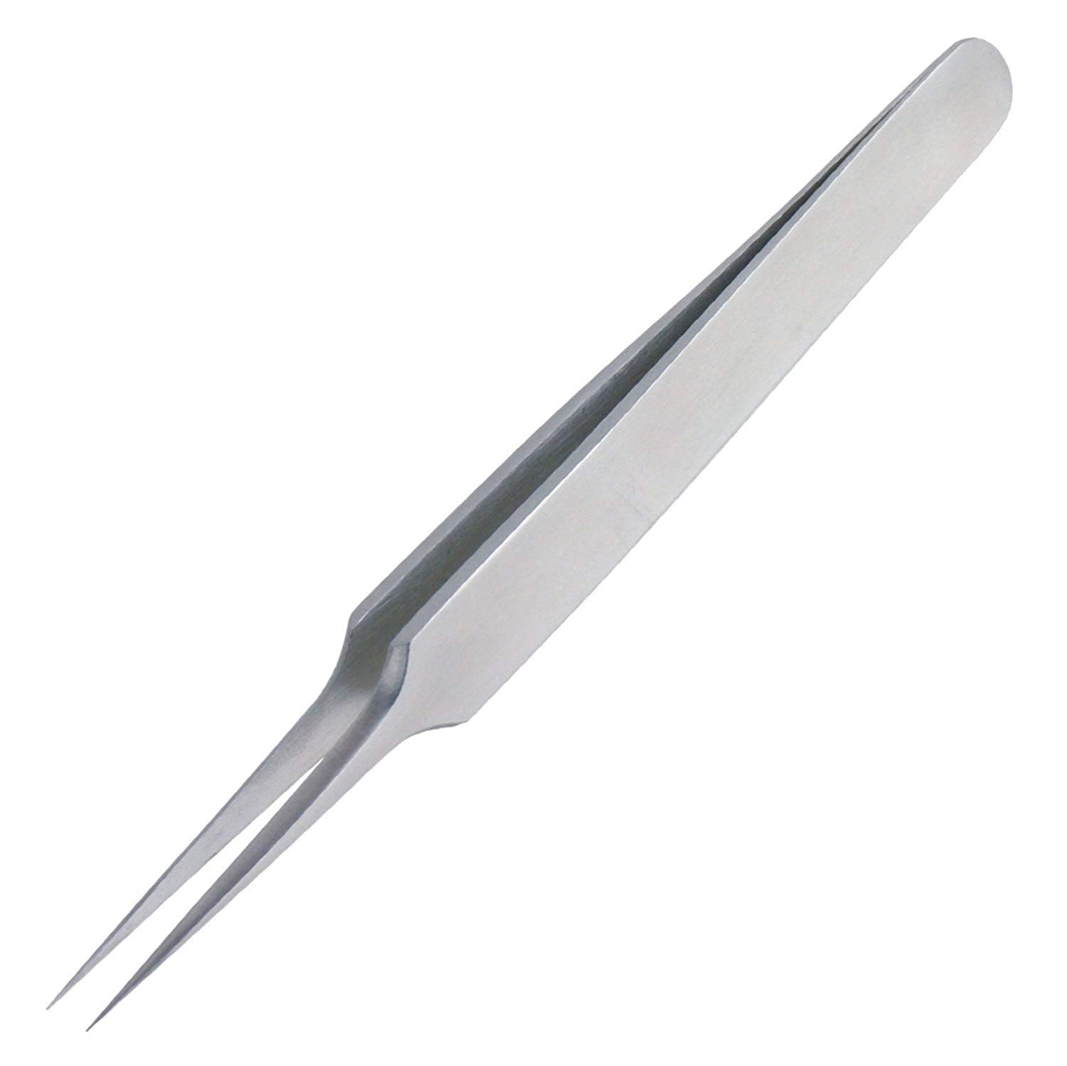 Solid/Rigid Arms Tweezers (Non-Flex), Long Needle Nose, Ultra Fine Tips/Pointed Ends, 120mm, Stainless Steel, (GG Type). Made in Japan. ENGINEER pt-31