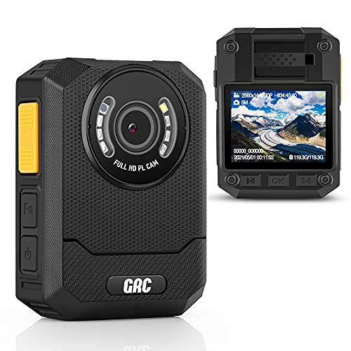 GRC 1440P Police Body Camera with Audio, 128GB Memory, Night Vision,2