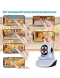 Cámara WiFi inalámbrica de seguridad IP, cámara de vigilancia IP en el hogar 1080P con visión nocturna y audio bidireccional para mascotas ancianas, monitor de teléfono de bebé y PC (pantalla de video y YouTube) (V380)