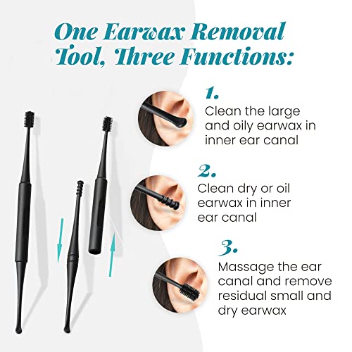 WAXIWAY QGrips Ear Wax Remover Kit 3in1 Ear Cleaner + Silicone Ear
