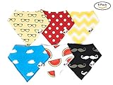 Baby Bandana Drool bibs for teething and drooling-For Boys and Girls (6 pack)