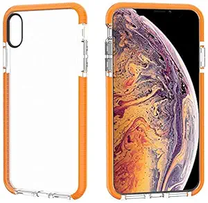 JAZ iPhone Xs Max Case Clear Soft Silicone Rubber Bumper Cushion Antio-Scratch Hybrid Transparent Case Cover for Apple iPhone Xs Max (2018) 6.5 inch (Crystal Orange, iPhone Xs Max)